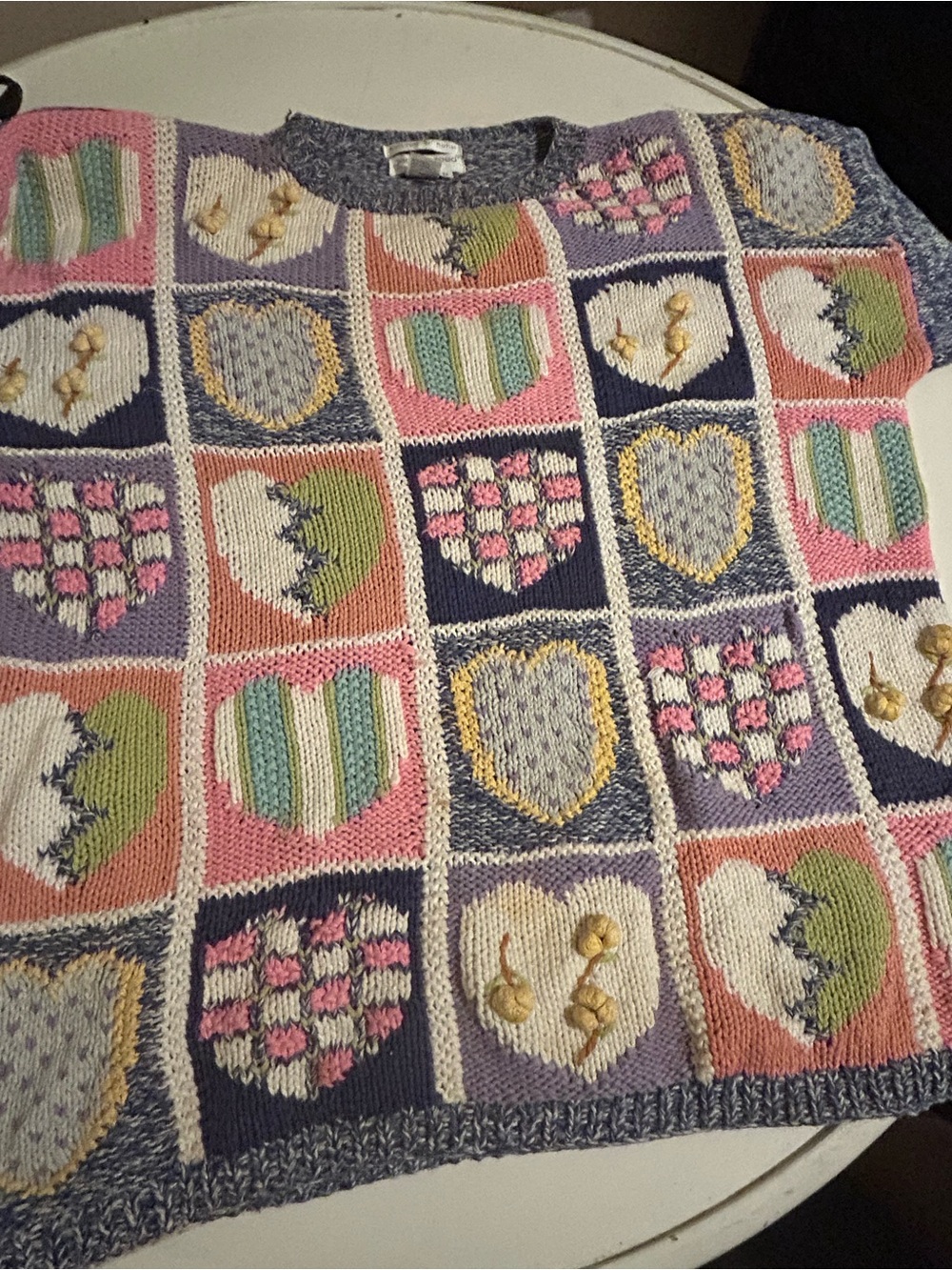 Vtg Hand Knitted Sweater